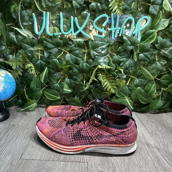 Nike Flyknit Racer Acai Berry Men's Size 8.5 Running Shoes 526628-008 Sneakers - Picture 4 of 11